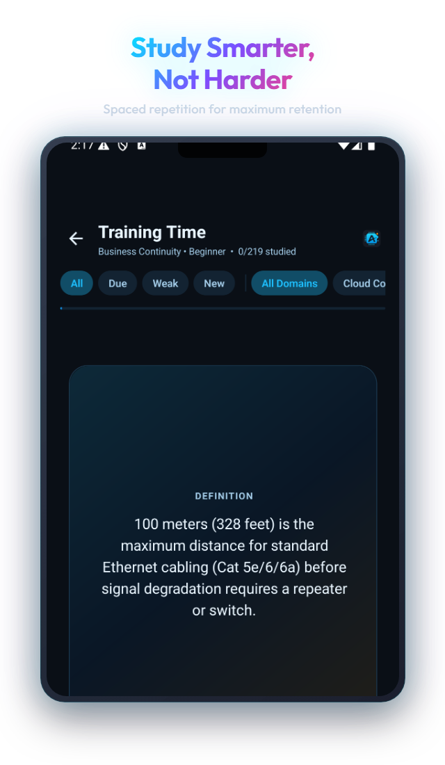 Certcy flashcards with spaced repetition for maximum retention